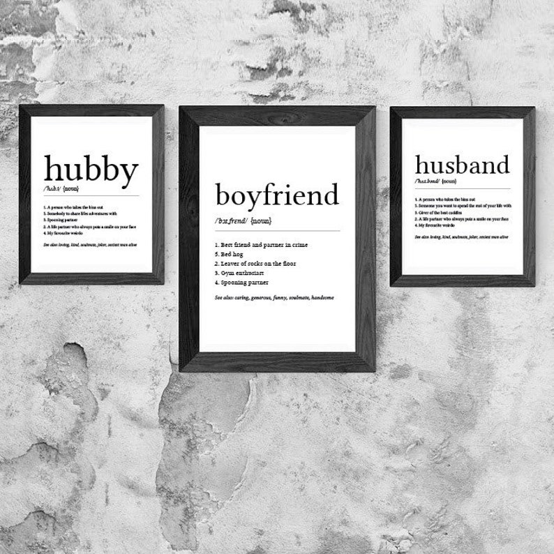 Personalised boyfriend gift husband meaning wall print. Etsy