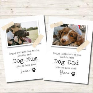 Fathers day card from the dog, best dog dad birthday card, personalised dog mum card from pet. Custom photo, cat daddy mummy. Dog sitter.