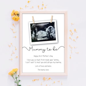 Daddy to be gift from baby bump, personalised mummy to be birthday present unborn baby, pregnancy announcement, scan pic keepsake nana