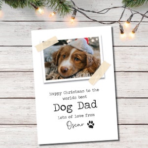 Papa-Karte vom Hund, Geburtstagskarte vom besten Hundevater, personalisierte Hundemama-Karte vom Haustier. Wunsch Foto, Katzen Papa Mama. Hundesitter Gassi.