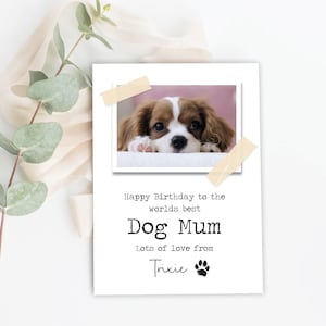 Fathers day card from the dog, best dog dad birthday card, personalised dog mum card from pet. Custom photo, cat daddy mummy. Dog sitter.