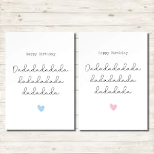 Dada birthday day card from baby / toddler. Sentimental mummy card. Personalised dad mama keepsake card son daughter. Funny Dadadada nana