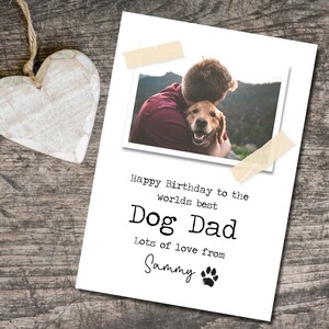 Papa-Karte vom Hund, Geburtstagskarte vom besten Hundevater, personalisierte Hundemama-Karte vom Haustier. Wunsch Foto, Katzen Papa Mama. Hundesitter Gassi.