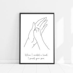 Pfote und Hand Wandbild, Hund und Mensch Linie Zeichnung, Haustier Porträt Kunst, Hundeliebhaber Geburtstagsgeschenk, minimalistischer Druck, Erinnerung Zitat Spruch