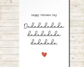 Dada fathers day card from baby / toddler. Mum birthday card. Personalised dada mama keepsake card son daughter. Funny Dadadada first words