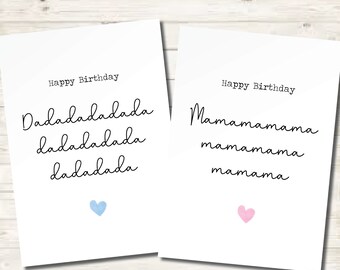Carte d'anniversaire papa de bébé / enfant en bas âge. Carte de momie sentimentale. Carte souvenir personnalisée papa maman fils fille. Maman papa drôle