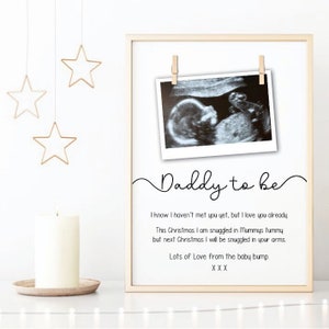 Regalo para el futuro papá por su pancita de embarazada, regalo de cumpleaños personalizado para la futura mamá, anuncio de embarazo, recuerdo con foto de la ecografía para la abuela.