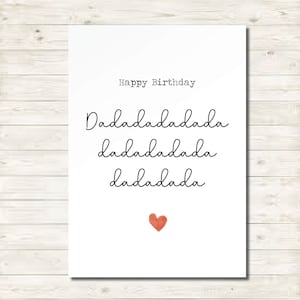 Dada birthday day card from baby / toddler. Sentimental mummy card. Personalised dad mama keepsake card son daughter. Funny Dadadada nana