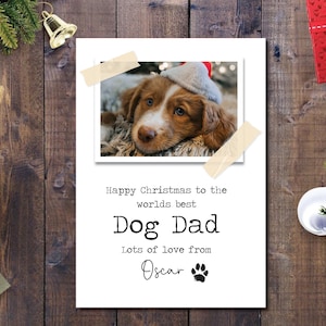 Fathers day card from the dog, best dog dad birthday card, personalised dog mum card from pet. Custom photo, cat daddy mummy. Dog sitter.