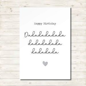 Dada birthday day card from baby / toddler. Sentimental mummy card. Personalised dad mama keepsake card son daughter. Funny Dadadada nana