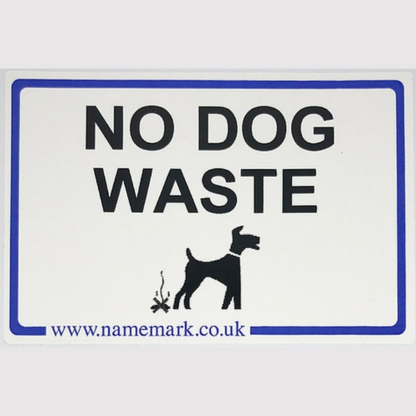 Namemark No Dog Waste Waterproof Vinyl Wheelie Bin Sticker | 150mm x 100mm | 1 Label | With Scratch Wipe Clean Overlay