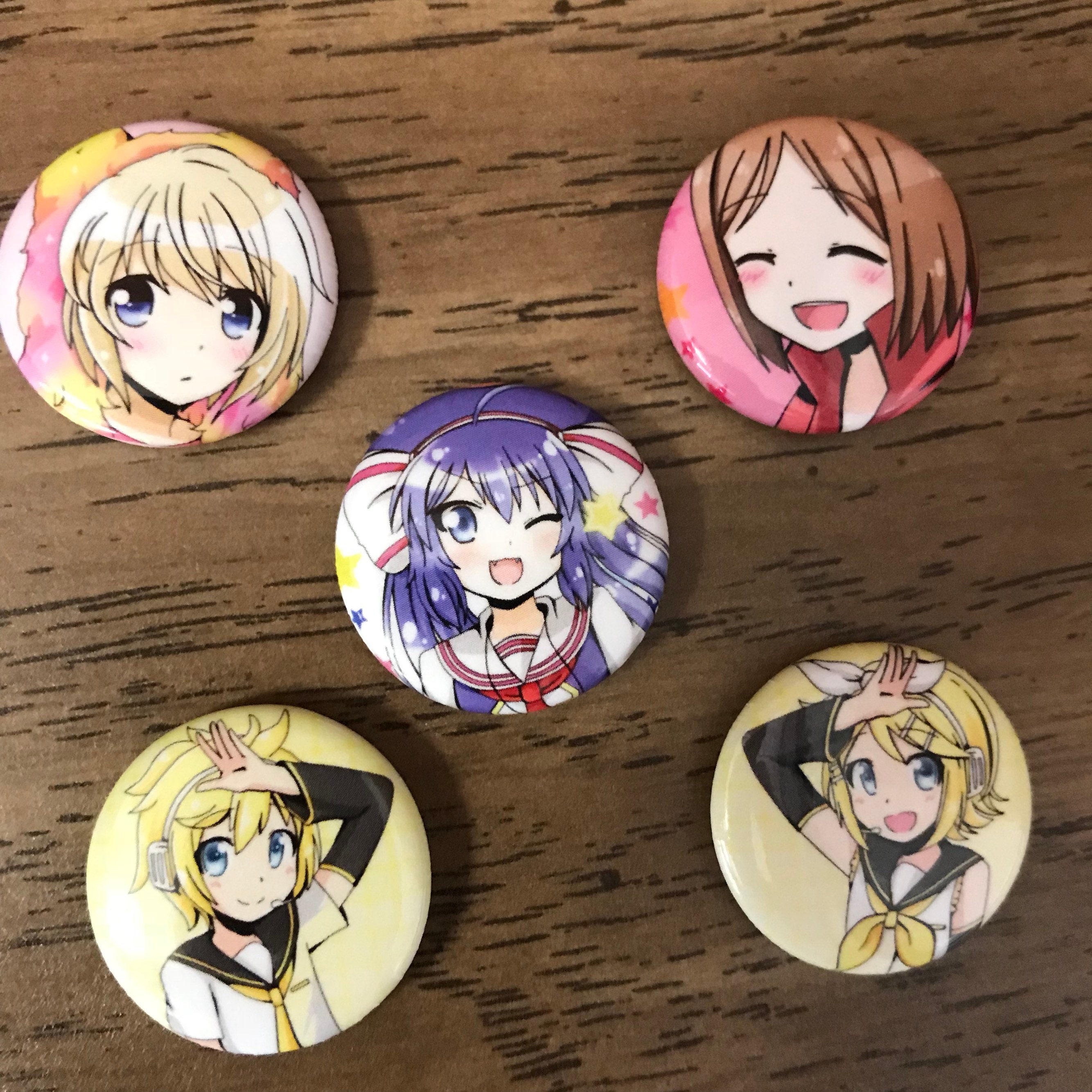 Vocaloid 1 Buttons 2 Set Rin Len Meiko Una Yuu Etsy