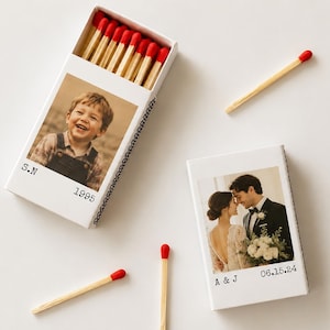 Custom Photo Matchbox Favors Father's Day Gift Personalized Matches for Wedding Birthday Party Housewarming Memorial & Graduation