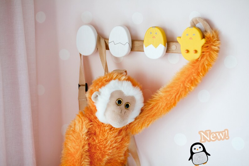 Cute Wall Hooks Wooden Nursery Hanger Coat Hook Coat Rack Etsy