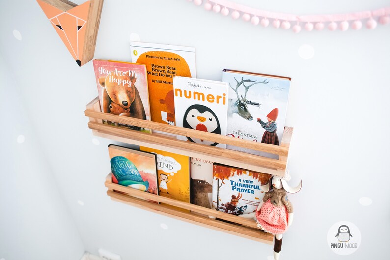 Set of 3 bookshelf Children's Book Wall Shelf Wall Etsy