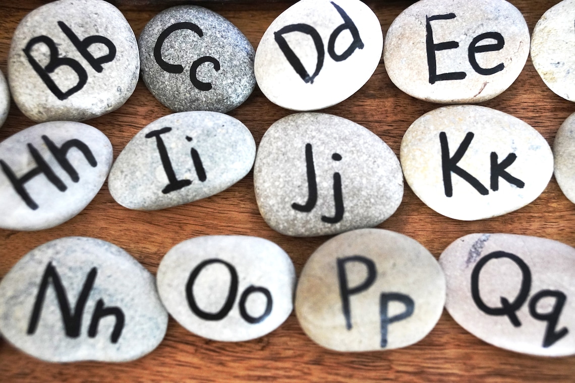 Natural Alphabet Rocks English Alphabet Stones - Etsy