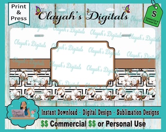 blue and gold license plate template sublimation etsy