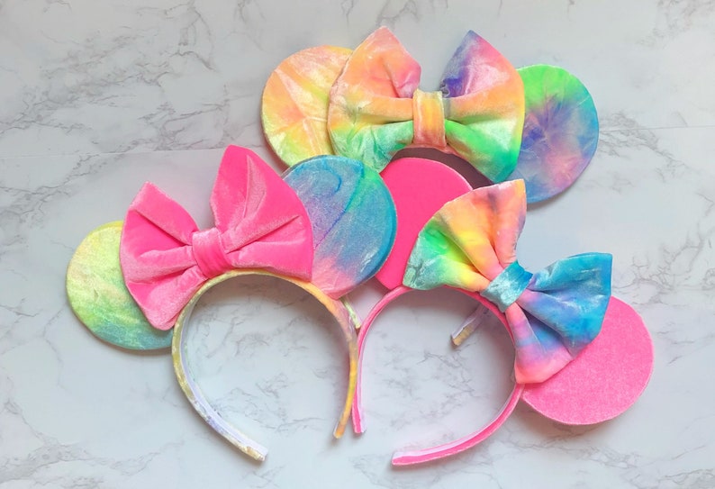 Neon Tie Dye Minnie Ears