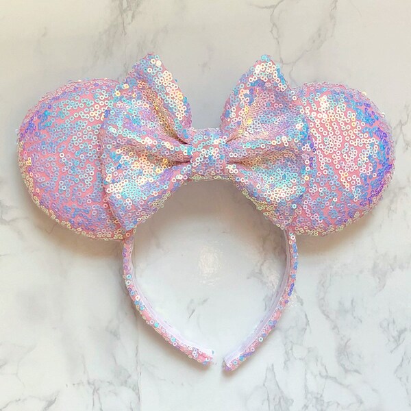 Pink Iridescent Minnie Ears, Mickey Ears, Disney Ears