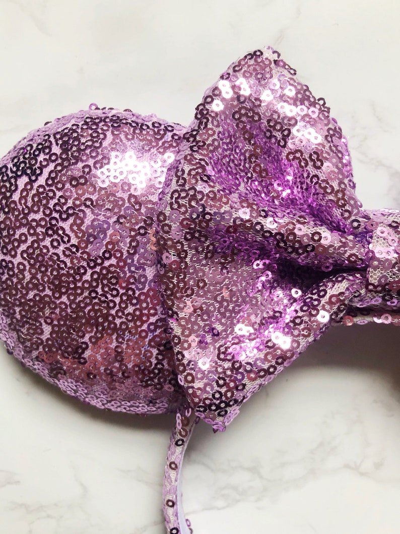 Purple Minnie Ears Lavender Sequin Mickey Mouse Ears | Etsy