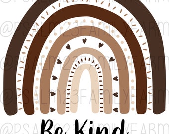 Be Kind Rainbow Skin Color SVG - Etsy