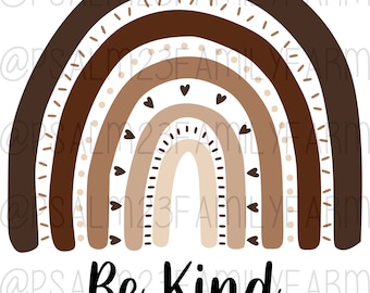 Be Kind Rainbow Skin Color SVG