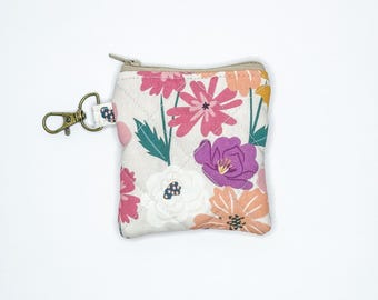 Mini Quilted Zipper Pouch Keychain