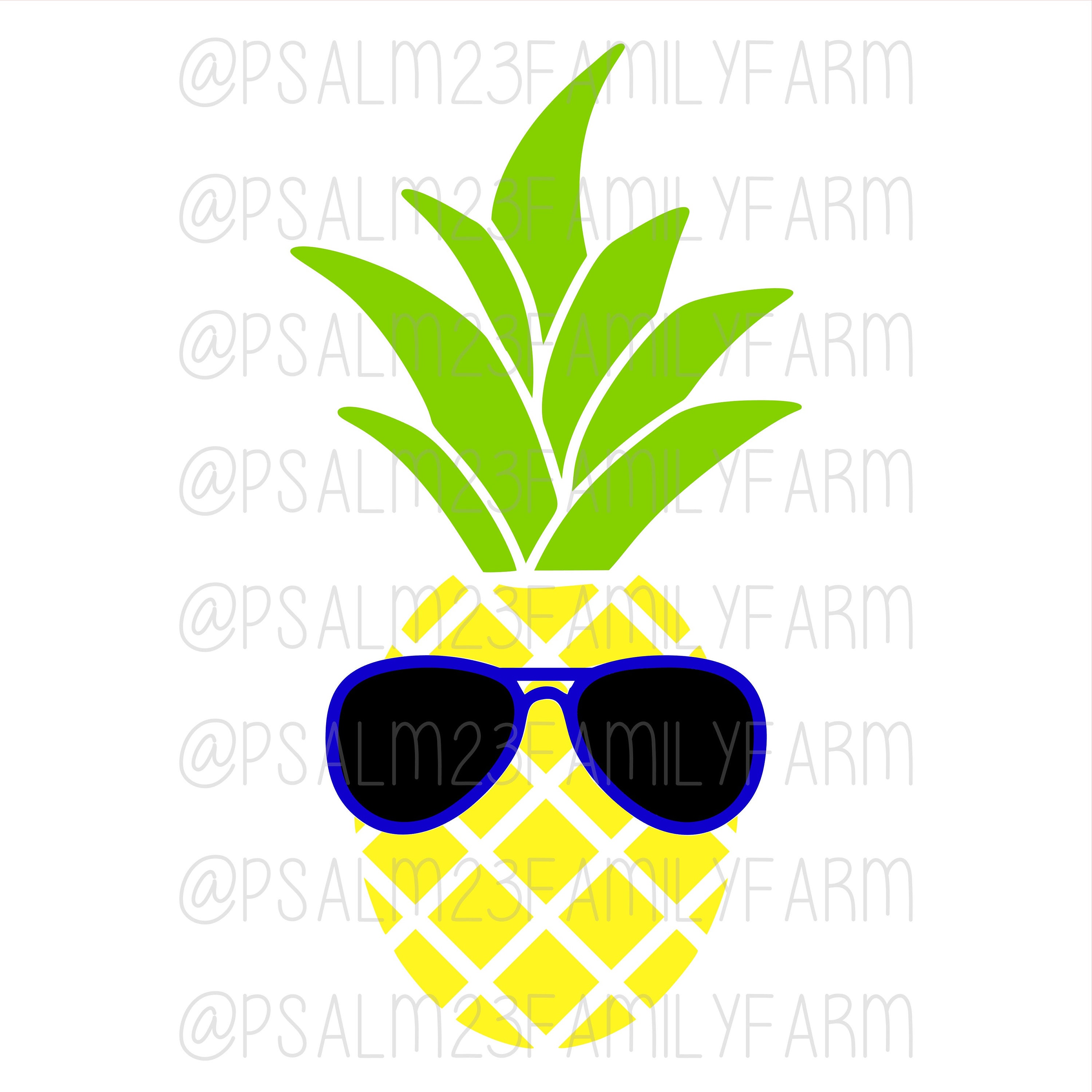 Pineapple with Sunglasses SVG