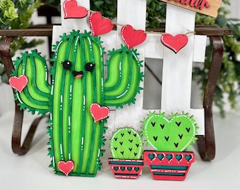 Cactus Fence Sign| Interchangeable Cactus Fence Sign| Interchangeable Sign| Valentines Day Decor| Valentines Day Sign| Cactus|Valentines Day