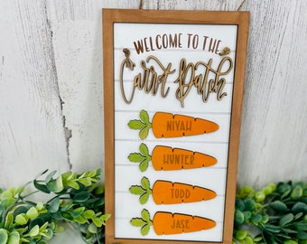 Easter Sign| Carrot Patch Sign| Easter Family Sign| Easter Decor| Carrot Decor| Spring Decor| Carrot Patch Decor| Family Sign| Customization