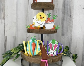 Easter Tiered Tray bundle|Tiered Tray Decor|Easter Decor|Easter Home Decor|Easter Decor for Tier Tray|Spring Tier Tray Decor|Pastel Decor