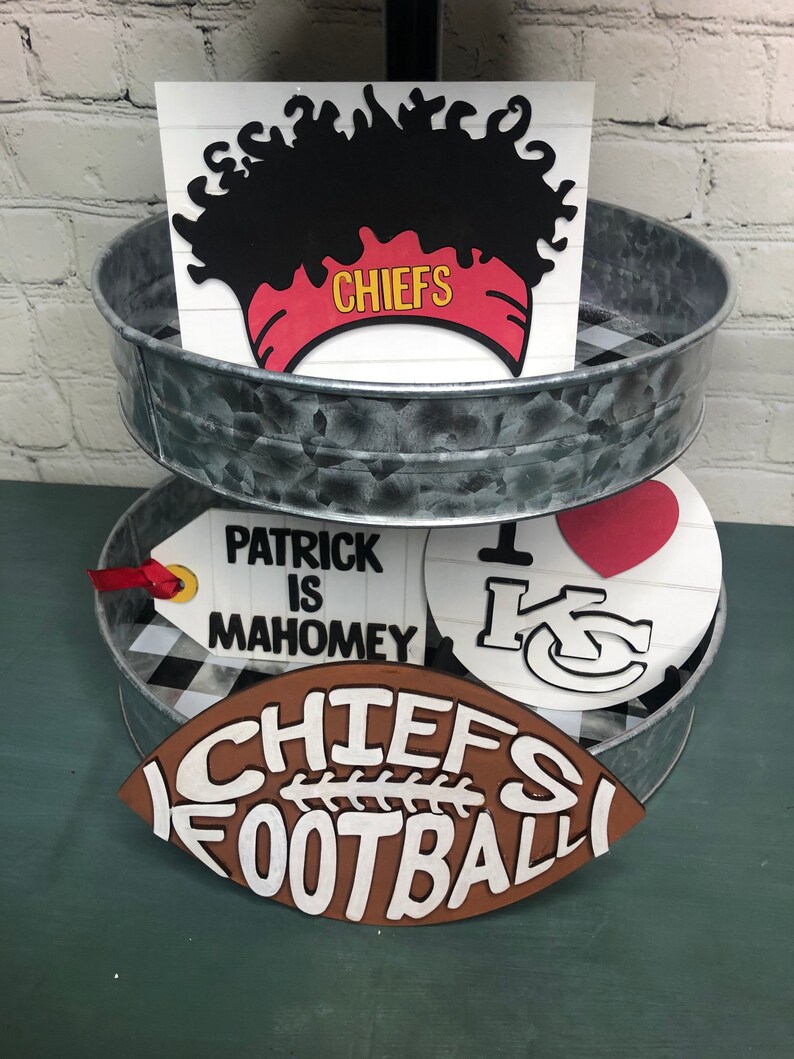 Kansas City Chiefs Party Decorations Chiefs Tiered Tray Tiered Tray|Chiefs decor Kansas City Chiefs Tiered Tray Kansas City Chiefs