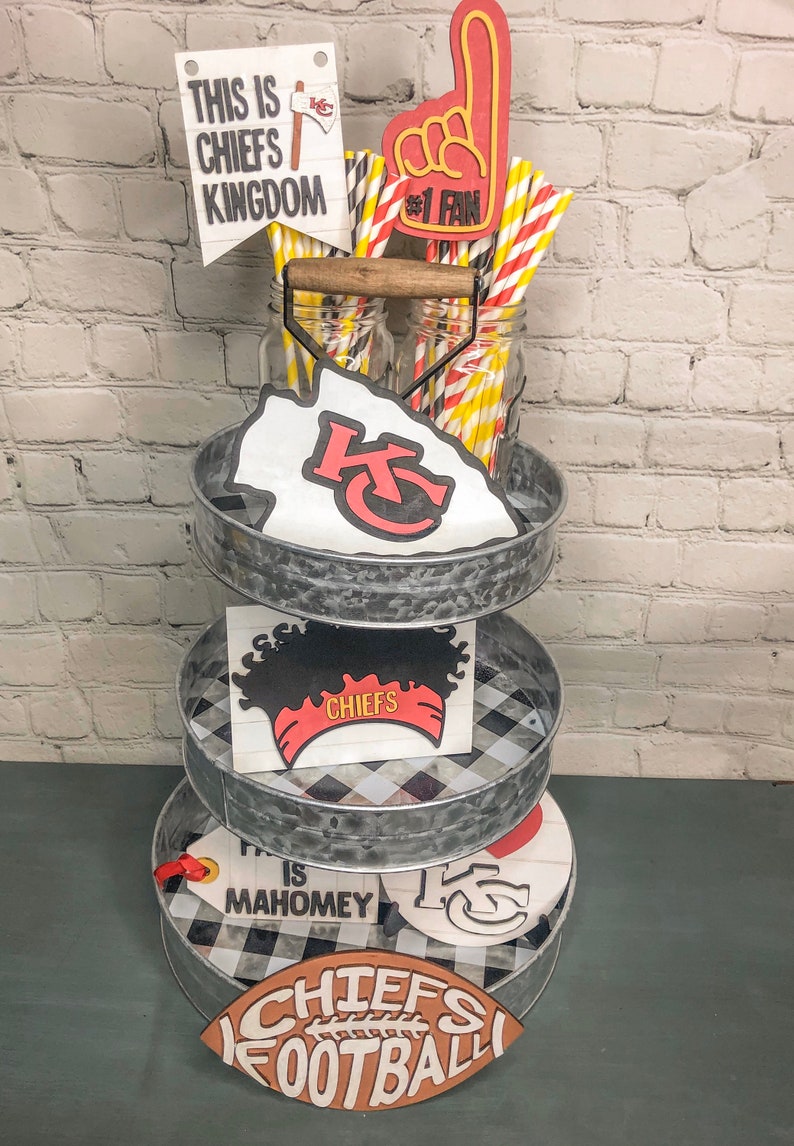 Kansas City Chiefs Party Decorations Chiefs Tiered Tray Tiered Tray|Chiefs decor Kansas City Chiefs Tiered Tray Kansas City Chiefs