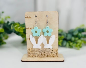 Bunny Ear Floral Earrings| Easter Earrings| Easter Jewelry| Spring Bunny| Floral Earrings| Boho Jewelry|Spring Jewelry|Spring Earring| Daisy