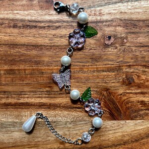 Floral Butterfly bead charm bracelet