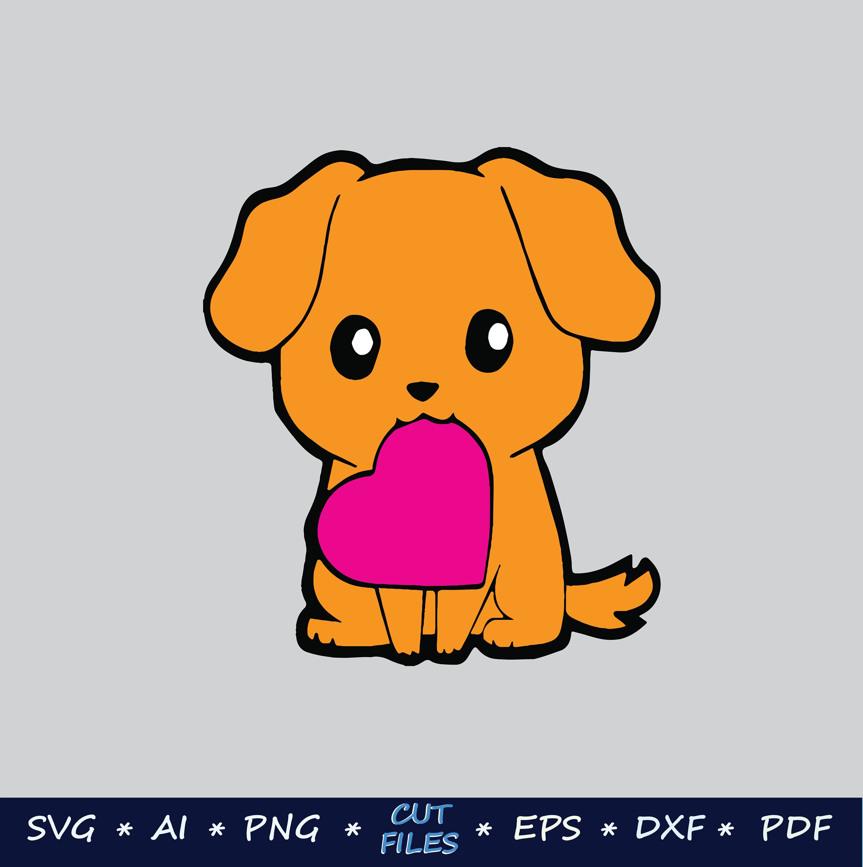 Puppy SVG Cute dog SVG Silhouette Cut Files Cricut Cut | Etsy