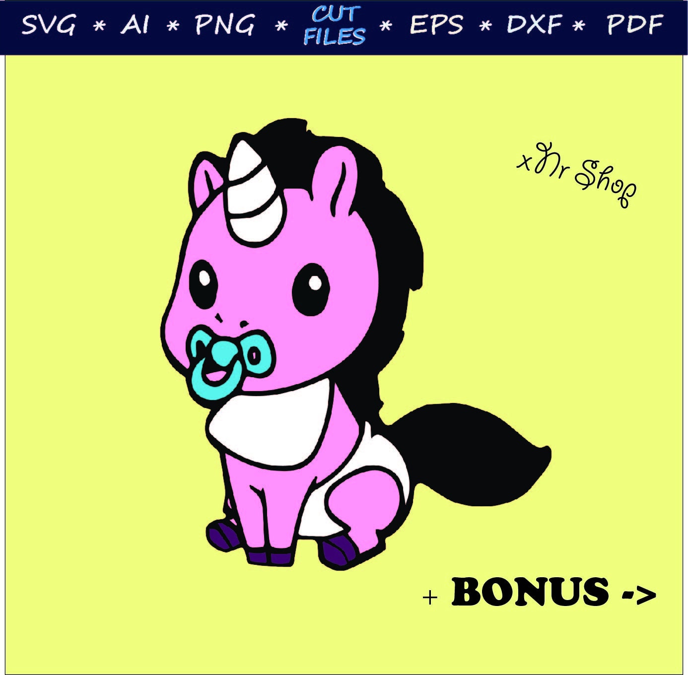 Download Baby unicorn SVG Unicorn SVG Silhouette Cut Files Cricut | Etsy