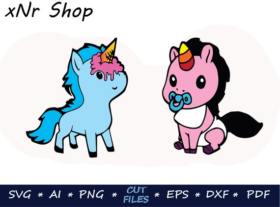 Download Unicorns Svg 2 Cute Baby Unicorn Svg Silhouette Cut Files Etsy