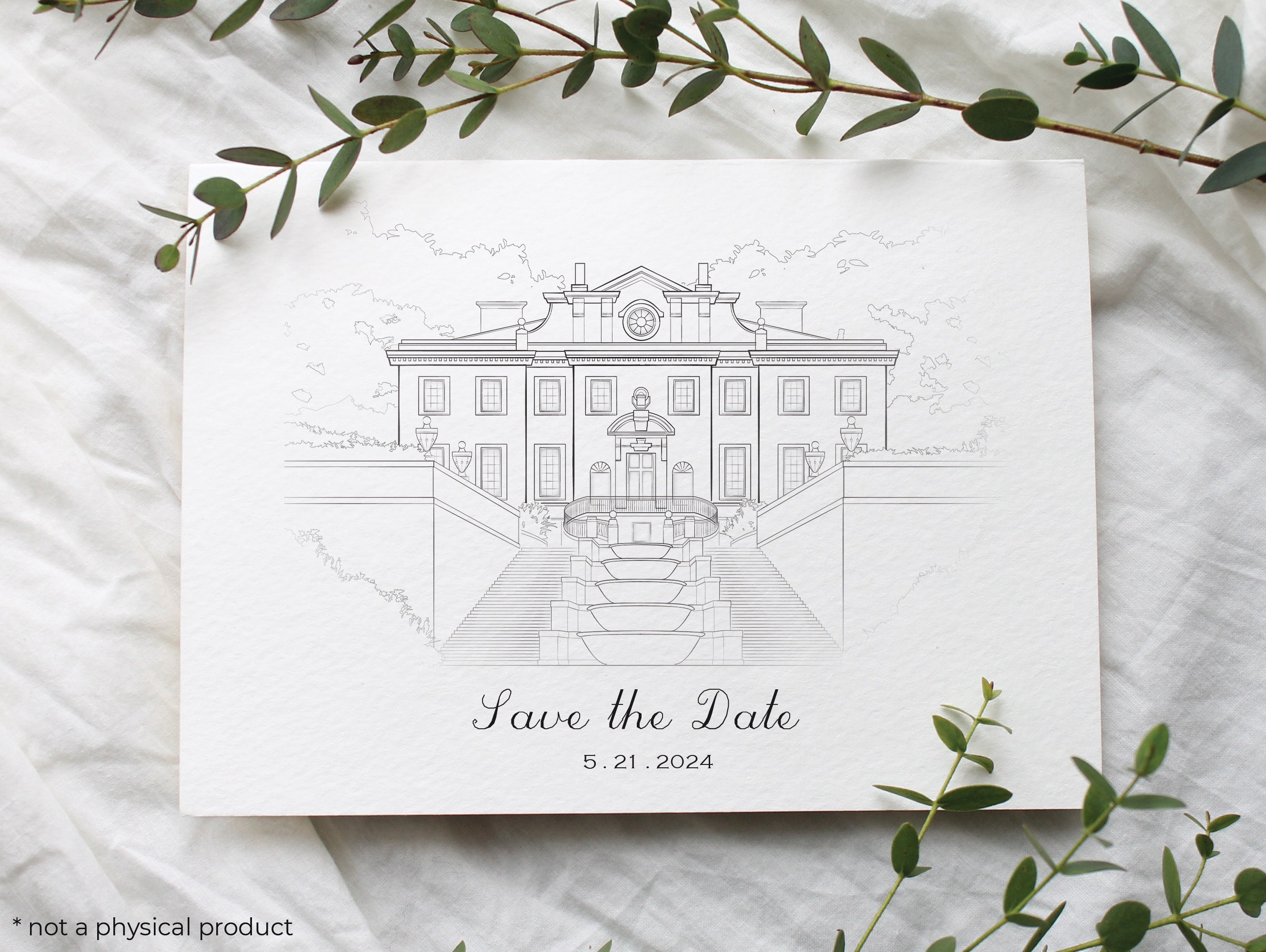 Custom Wedding Venue Illustration Sketch Line Art - Etsy