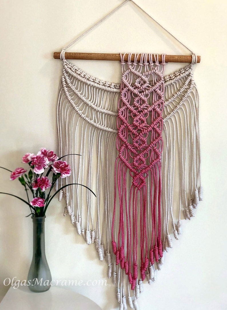 Tutorial Macrame Hearts Wall hanging Step-by-step instructions with images DIY image 4