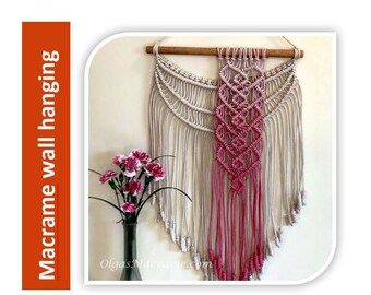 Tutorial - Macrame Hearts Wall hanging Step-by-step instructions with images DIY