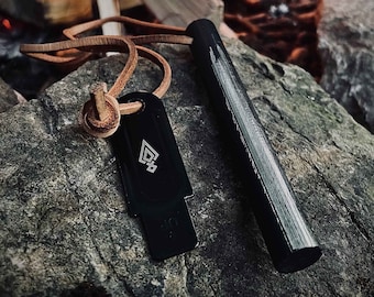 Encendedor de varilla de ferro gruesa grande, de acero, con pedernal, para supervivencia, EDC, acampada y bushcraft.