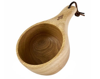 Taza de madera Kuksa / Recipiente tradicional para beber de madera natural / Bushcraft, acampada, supervivencia