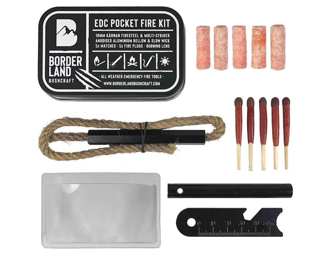 Survival Emergency Fire Kit With Ferro Rod, Waterproof Matches, Fresnel