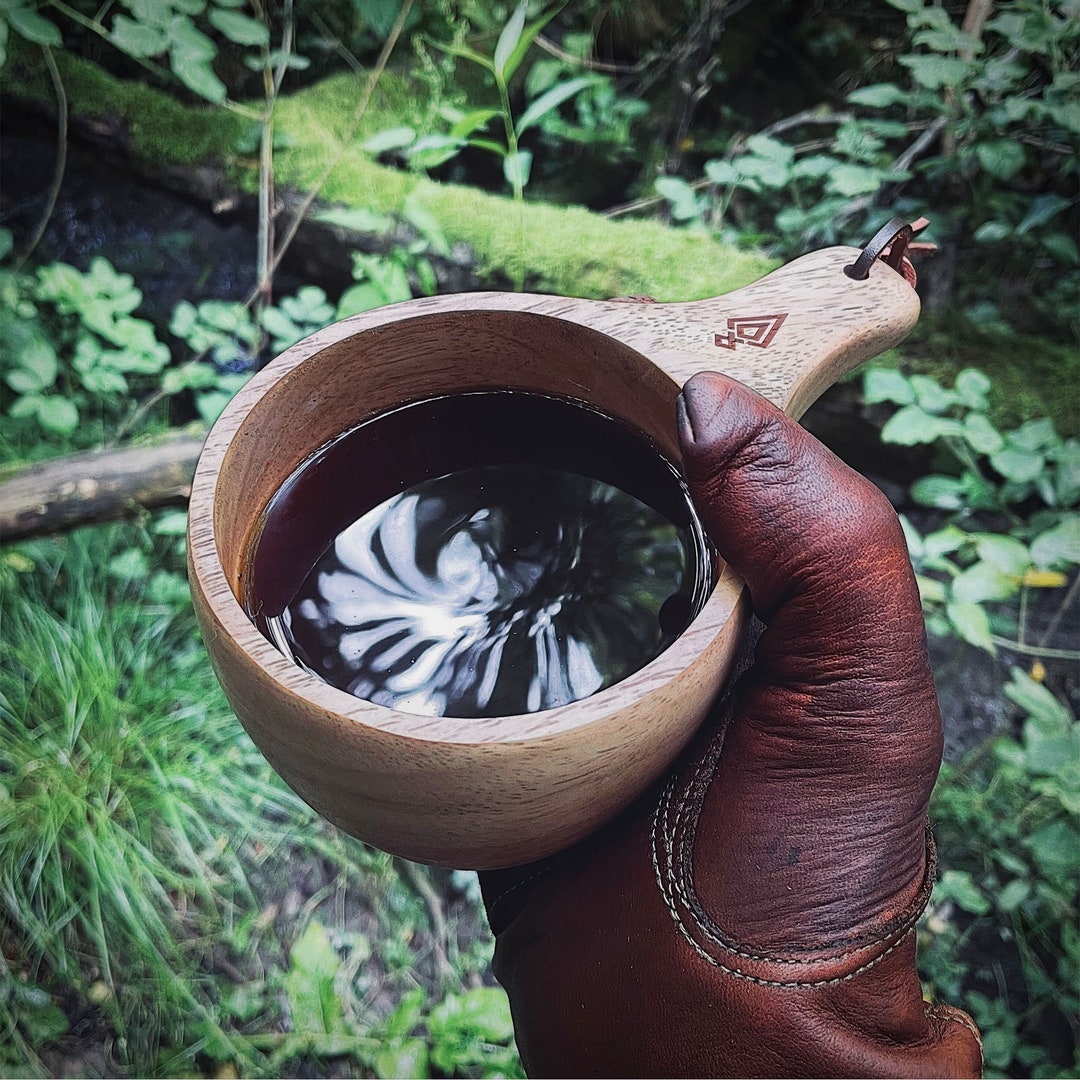Kuksa Wooden Mug Cup | Natural Woodcraft Traditional Drinking Vessel | Bushcraft, Camping, Survival