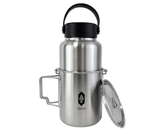 Stainless Steel Wide Mouth Nesting Canteen Flask, Single Wall