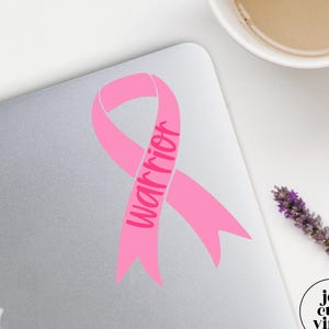 Pink Ribbon Warrior Decal: Breast Cancer Awareness Vinyl Sticker