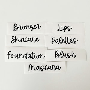 Makeup Drawer Labels, Waterproof Vinyl Stickers, Custom Vanity Makeup Stickers, Makeup Organization Stickers, Personalized Makeup Vinyls