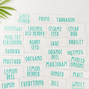 Custom Spice Jar Decals | Kitchen Home Organization Vinyl Labels | Spice Rack Organization Stickers | Kitchen Pantry Organization Labels
