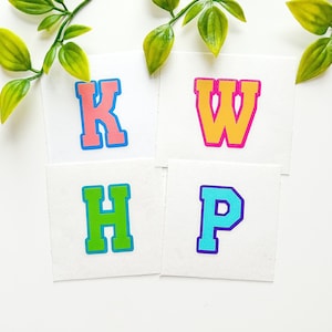 Double Layer Monogram Sticker, Varsity Initial Letters, One Letters Initial Stickers, Personalized Gifts, Water Resistant, Tumbler Decals